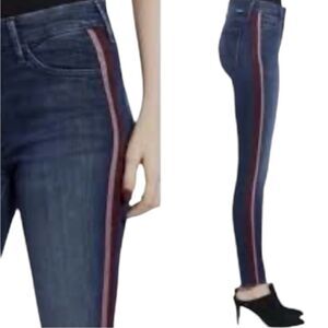 MOTHER High Waisted Looker - Here Kitty, Kitty Glitter Racer Size 27